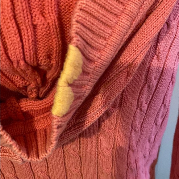 Women's Pink Cable Knit Sweater - Picture 5 of 8